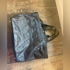 IOpelle Black Embossed Skull Tote Bag